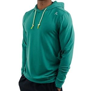RHOBACK Men Small Green Hesi Performance Pullover Hoodie Sweatshirt Gorpcore